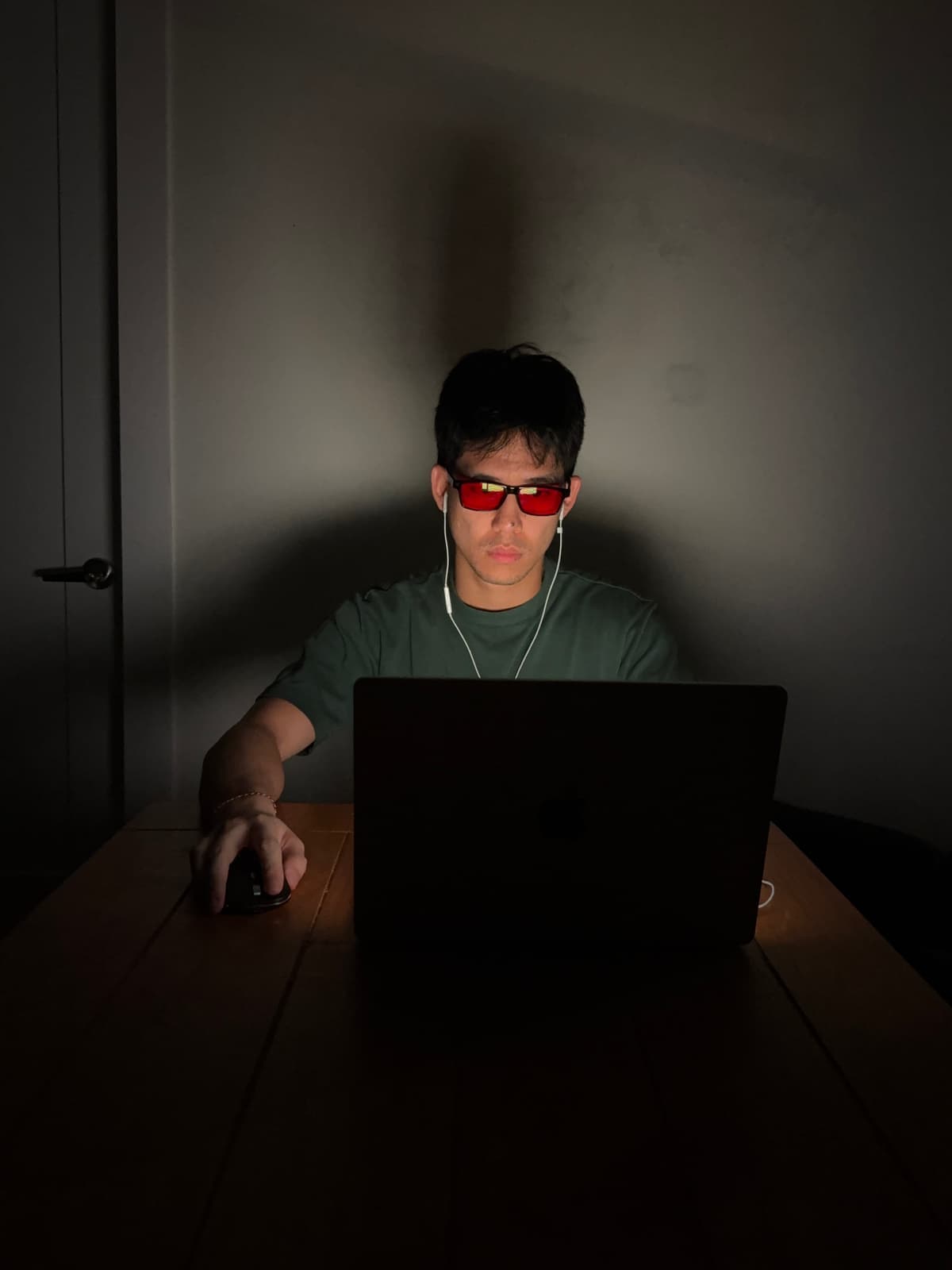 Nick, who runs LARP Trips, working at his laptop.